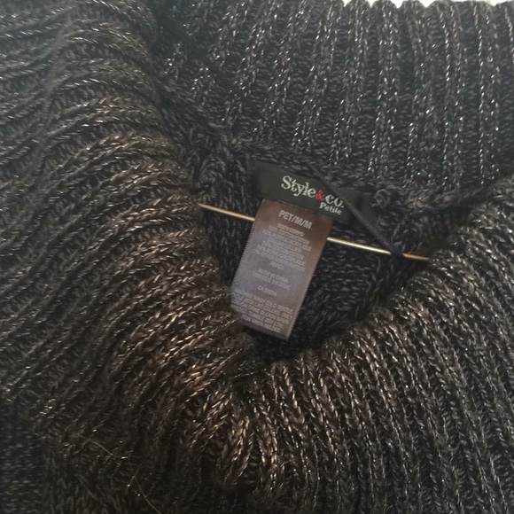 Style&co dress w/ sparkle collar Black Size SP EUC - Picture 2 of 4